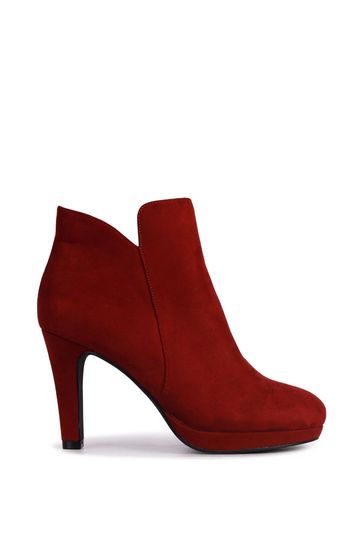 VET2183 Red Platform Ankle Boots With Stiletto Heels - Image 2