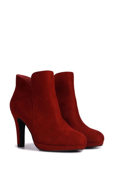 VET2183 Red Platform Ankle Boots With Stiletto Heels - Image 3