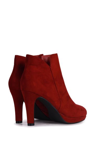 VET2183 Red Platform Ankle Boots With Stiletto Heels - Image 4