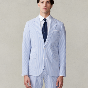 VET421 Blue & White Seersucker Suit