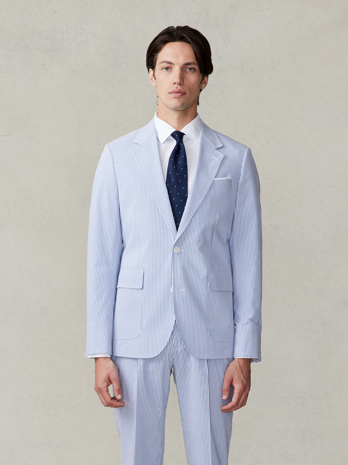 VET421 Blue & White Seersucker Suit