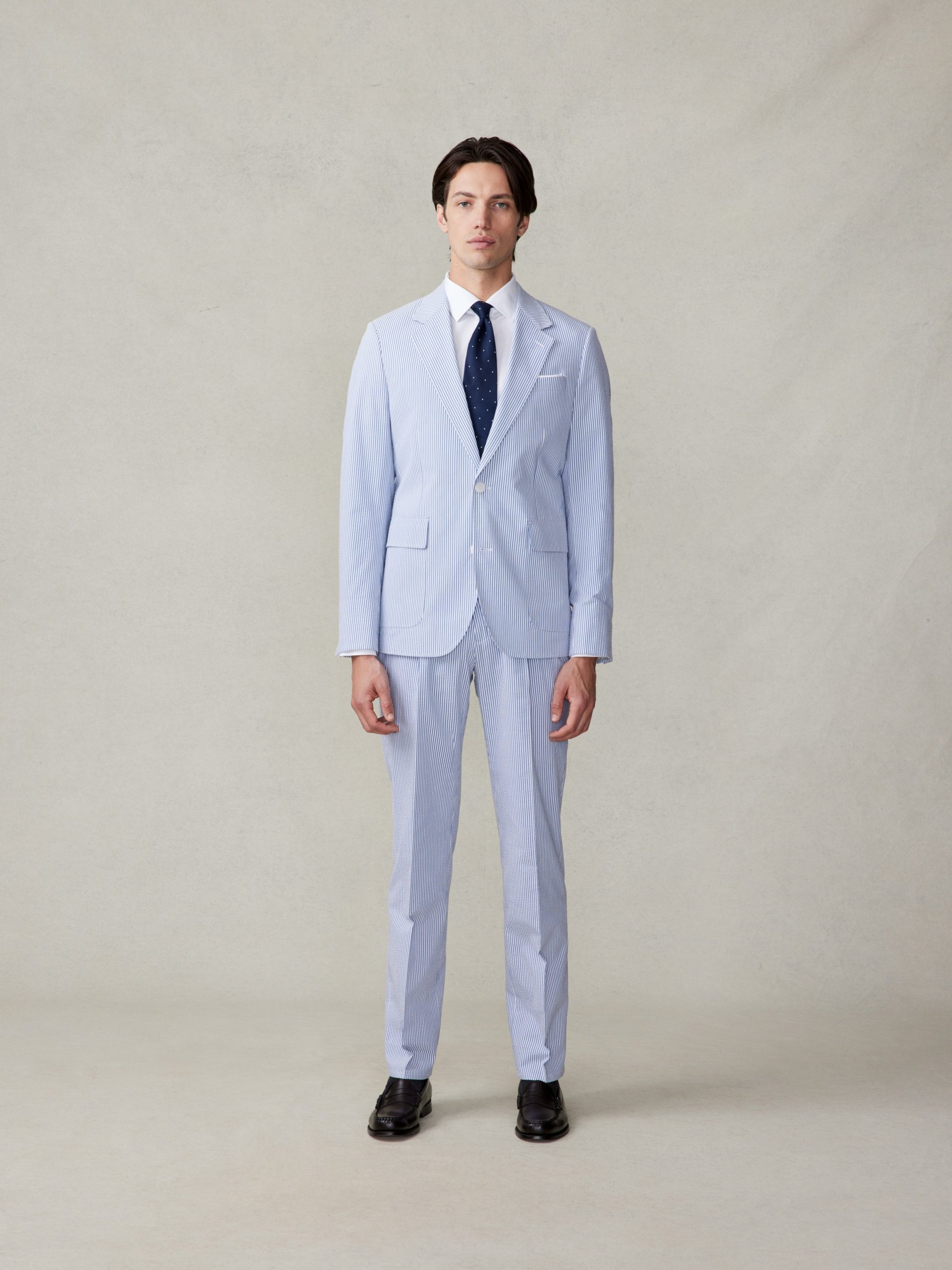 VET421 Blue & White Seersucker Suit - Image 2